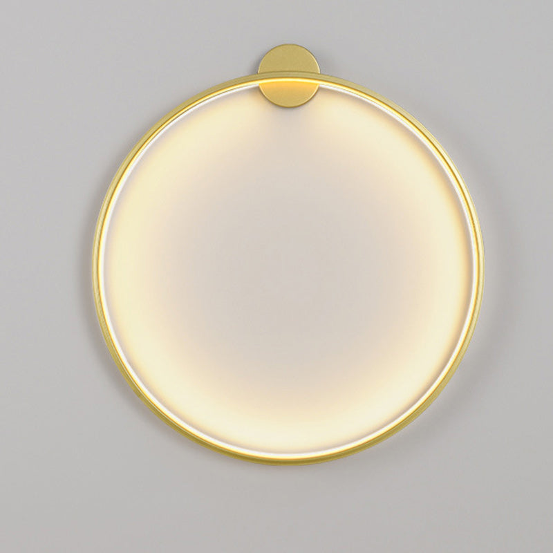 Modern Minimalist Aluminum Acrylic Circle Ring LED Wall Sconce Lamp For Living Room
