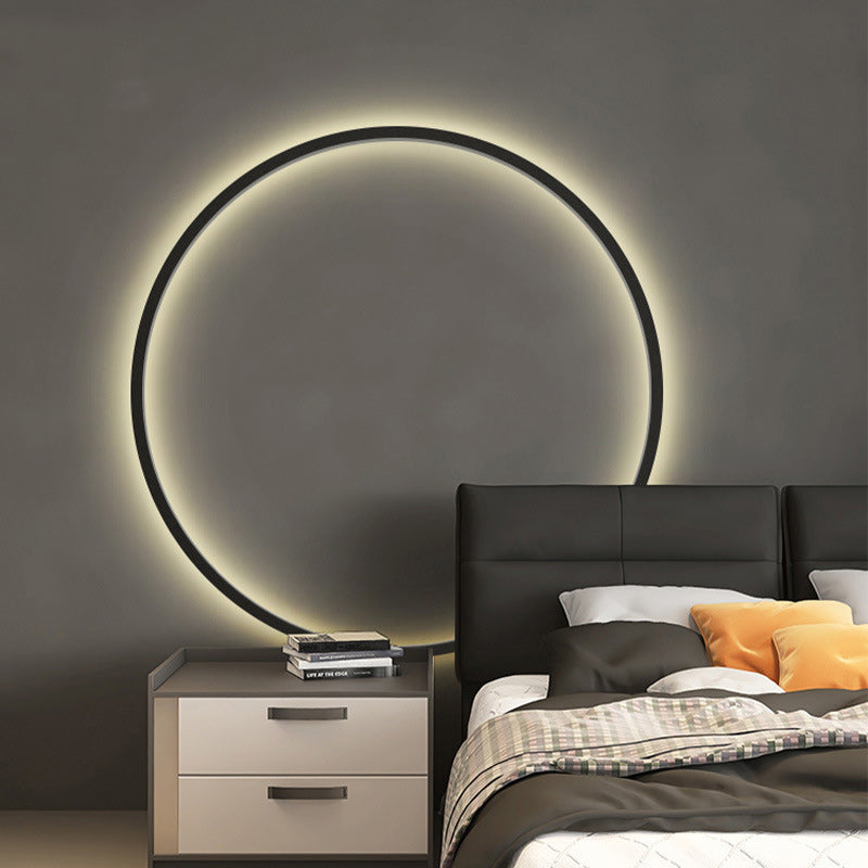 Modern Minimalist Aluminum Acrylic Circle Ring LED Wall Sconce Lamp For Living Room