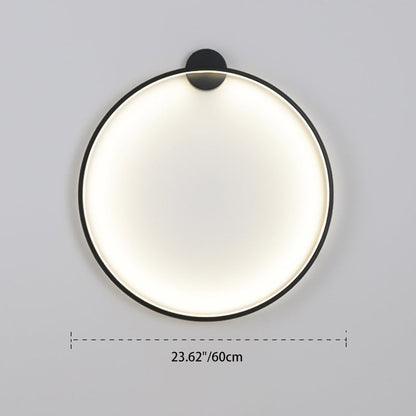 Modern Minimalist Aluminum Acrylic Circle Ring LED Wall Sconce Lamp For Living Room