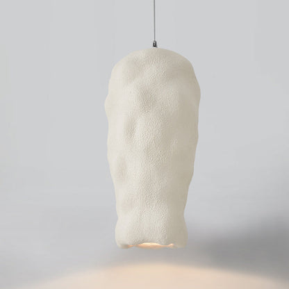 Traditional Japanese Wabi-sabi Irregular Round Resin 1-Light Pendant Light
