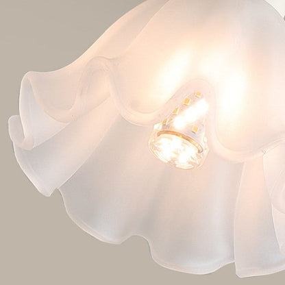 Traditional French Iron Flower Glass 1-Light Wall Sconce Lamp For Living Room
