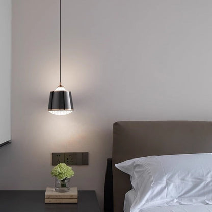 Contemporary Nordic Iron Acrylic Round Liftable LED Pendant Light For Bedroom
