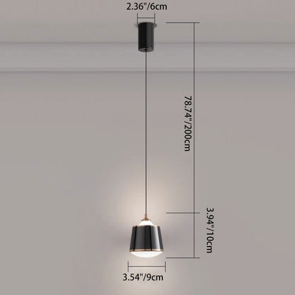 Contemporary Nordic Iron Acrylic Round Liftable LED Pendant Light For Bedroom