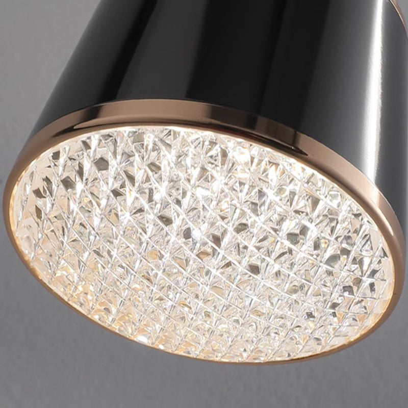 Contemporary Nordic Iron Acrylic Round Liftable LED Pendant Light For Bedroom