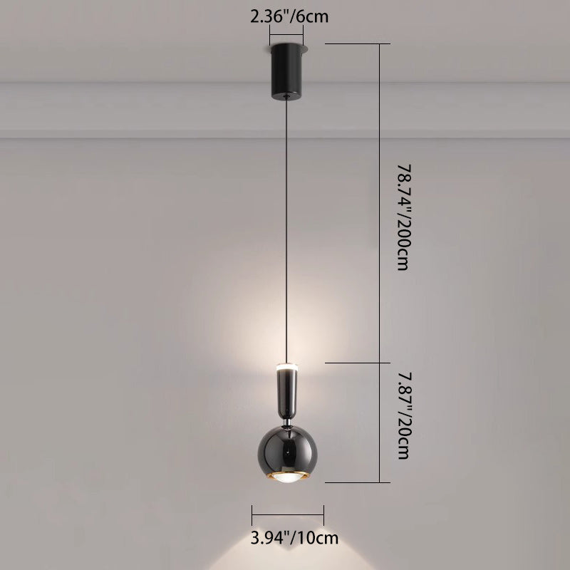 Contemporary Nordic Aluminum Acrylic Round Ball LED Pendant Light For Bedroom