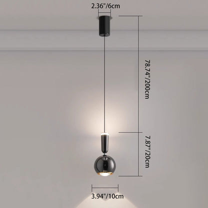 Contemporary Nordic Aluminum Acrylic Round Ball LED Pendant Light For Bedroom