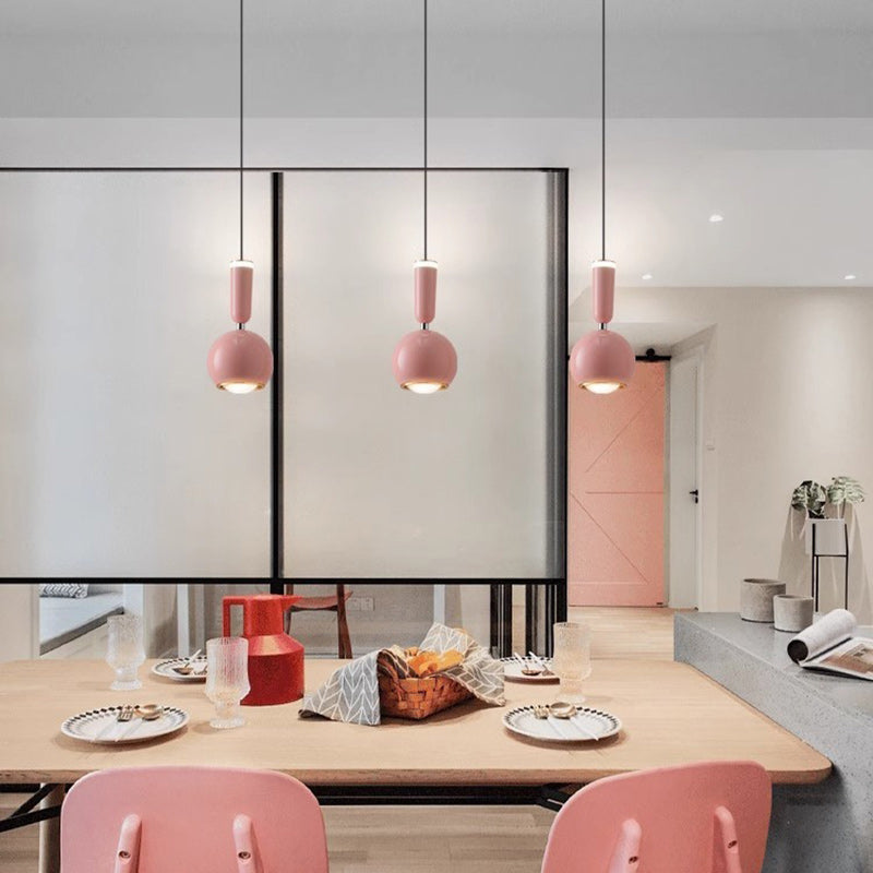 Contemporary Nordic Aluminum Acrylic Round Ball LED Pendant Light For Bedroom