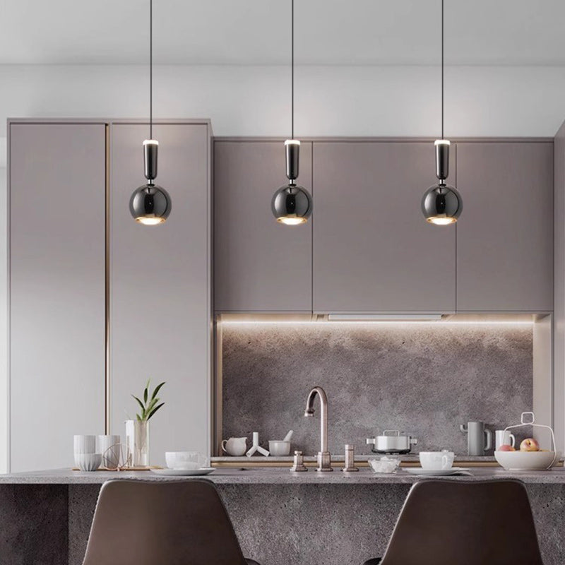 Contemporary Nordic Aluminum Acrylic Round Ball LED Pendant Light For Bedroom