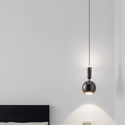 Contemporary Nordic Aluminum Acrylic Round Ball LED Pendant Light For Bedroom