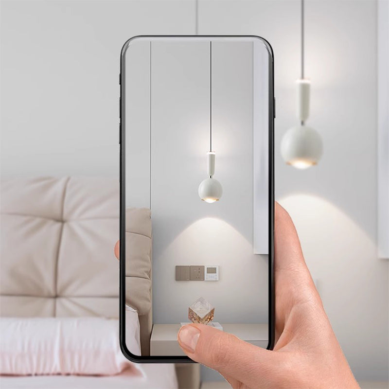 Contemporary Nordic Aluminum Acrylic Round Ball LED Pendant Light For Bedroom