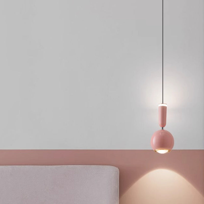 Contemporary Nordic Aluminum Acrylic Round Ball LED Pendant Light For Bedroom
