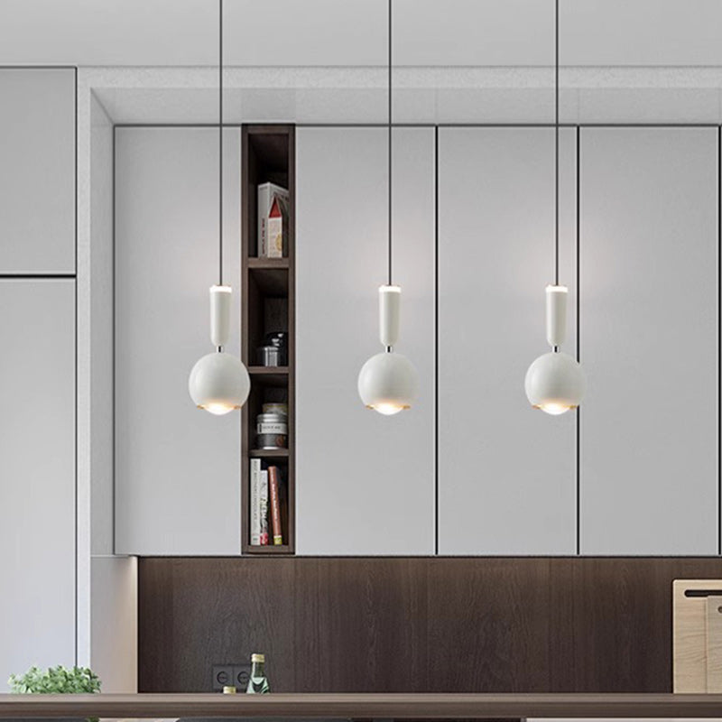 Contemporary Nordic Aluminum Acrylic Round Ball LED Pendant Light For Bedroom