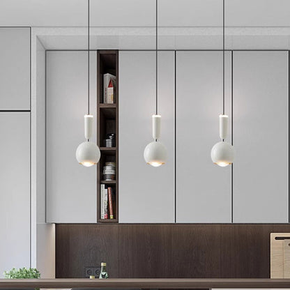 Contemporary Nordic Aluminum Acrylic Round Ball LED Pendant Light For Bedroom
