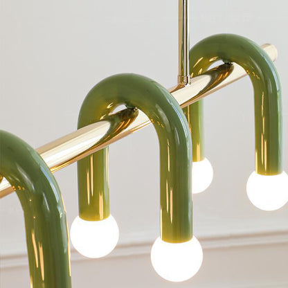 Contemporary Scandinavian U-Shaped Hardware Acrylic LED Island Light Chandelier For Living Room