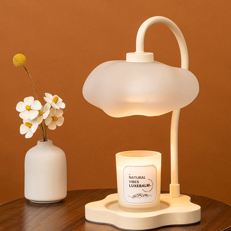 Contemporary Creative Cloud Glass Shade Iron 1-Light Melting Wax Table Lamp For Bedroom