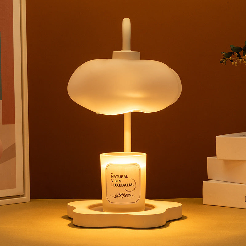 Contemporary Creative Cloud Glass Shade Iron 1-Light Melting Wax Table Lamp For Bedroom