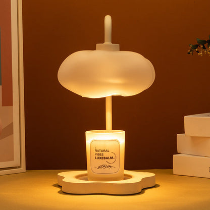 Contemporary Creative Cloud Glass Shade Iron 1-Light Melting Wax Table Lamp For Bedroom