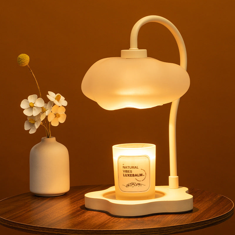 Contemporary Creative Cloud Glass Shade Iron 1-Light Melting Wax Table Lamp For Bedroom