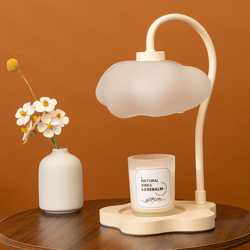 Contemporary Creative Cloud Glass Shade Iron 1-Light Melting Wax Table Lamp For Bedroom