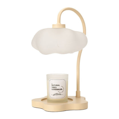 Contemporary Creative Cloud Glass Shade Iron 1-Light Melting Wax Table Lamp For Bedroom