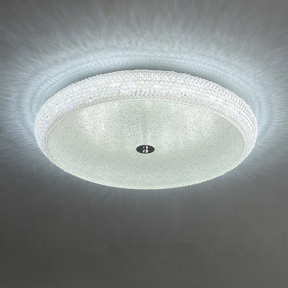Contemporary Luxury Iron Crystal Round LED Flush Mount Ceiling Light For Bedroom