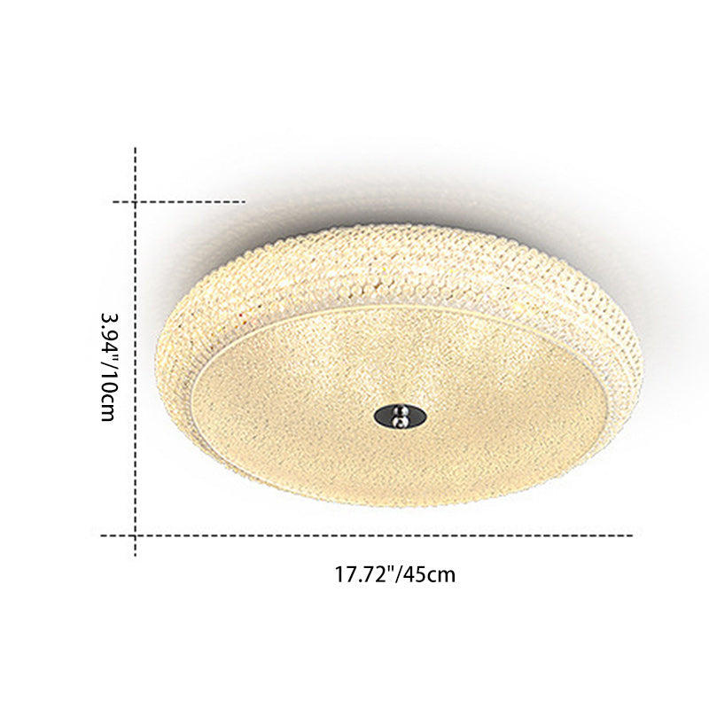 Contemporary Luxury Iron Crystal Round LED Flush Mount Ceiling Light For Bedroom