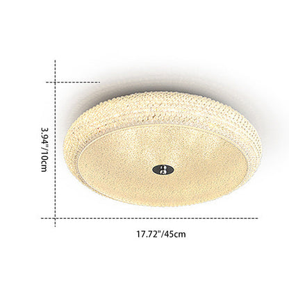 Contemporary Luxury Iron Crystal Round LED Flush Mount Ceiling Light For Bedroom