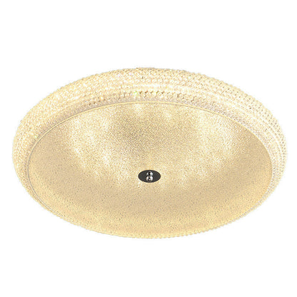 Contemporary Luxury Iron Crystal Round LED Flush Mount Ceiling Light For Bedroom