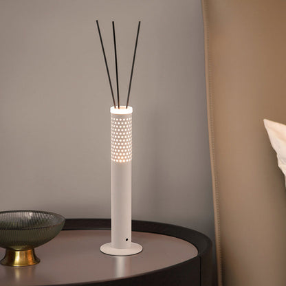Modern Minimalist Flower-insertable Plastic Column USB Rechargeable LED Table Lamp For Bedroom