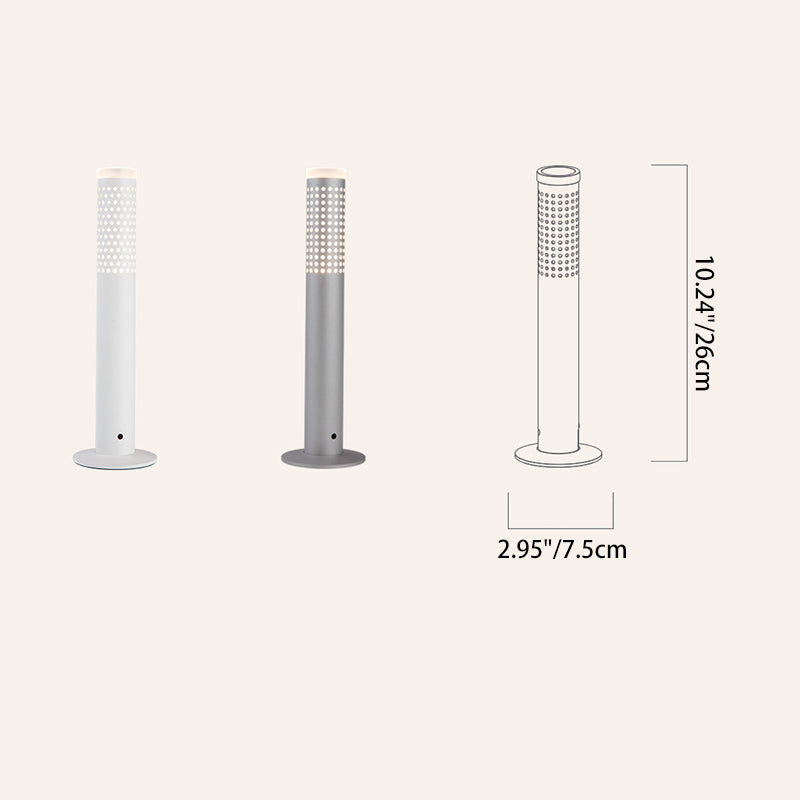Modern Minimalist Flower-insertable Plastic Column USB Rechargeable LED Table Lamp For Bedroom