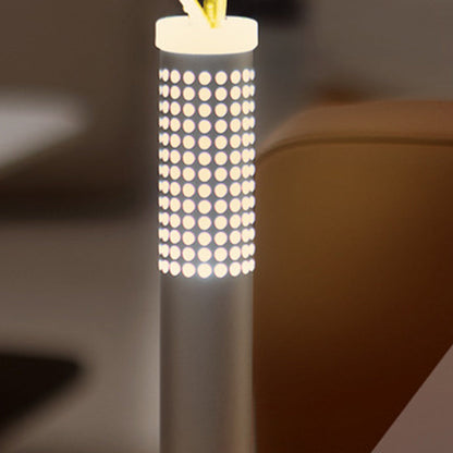 Modern Minimalist Flower-insertable Plastic Column USB Rechargeable LED Table Lamp For Bedroom