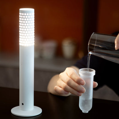 Modern Minimalist Flower-insertable Plastic Column USB Rechargeable LED Table Lamp For Bedroom