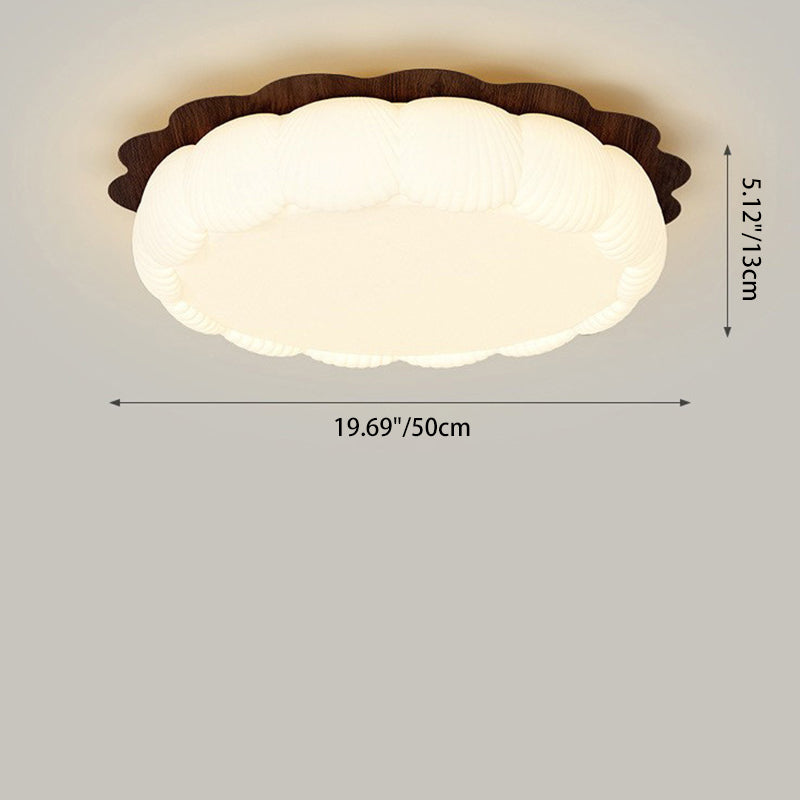 Contemporary Simplicity Iron Acrylic Geometry Round LED Flush Mount Ceiling Light For Bedroom