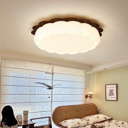 Contemporary Simplicity Iron Acrylic Geometry Round LED Flush Mount Ceiling Light For Bedroom
