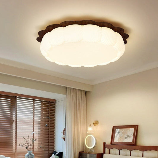 Contemporary Simplicity Iron Acrylic Geometry Round LED Flush Mount Ceiling Light For Bedroom