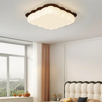 Contemporary Simplicity Iron Acrylic Geometry Round LED Flush Mount Ceiling Light For Bedroom