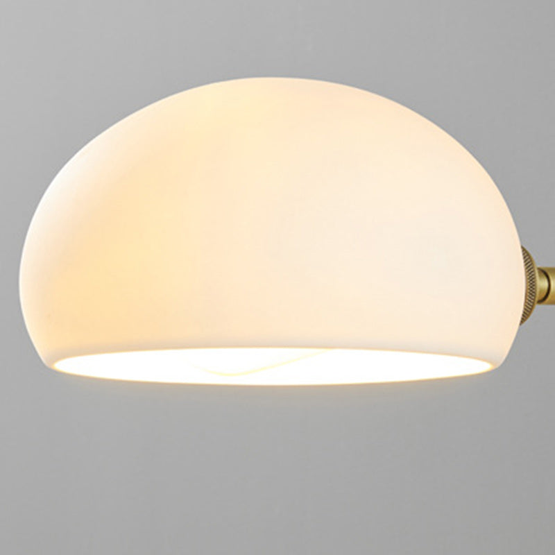 Traditional Vintage Brass Ash Wood Ceramic Round Shade 1-Light Wall Sconce Lamp For Living Room
