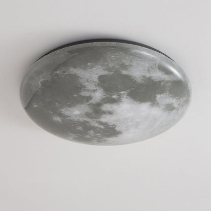 Contemporary Simplicity Blue Planet Moon Iron Acrylic LED Flush Mount Ceiling Light For Bedroom
