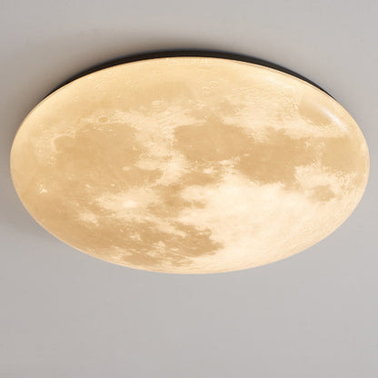 Contemporary Simplicity Blue Planet Moon Iron Acrylic LED Flush Mount Ceiling Light For Bedroom