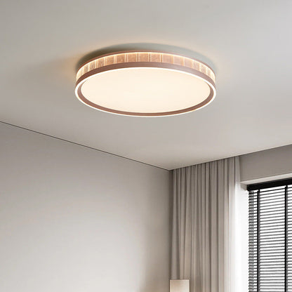 Contemporary Luxury Aluminum Acrylic Geometry Round LED Flush Mount Ceiling Light For Bedroom