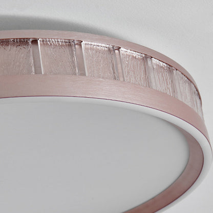 Contemporary Luxury Aluminum Acrylic Geometry Round LED Flush Mount Ceiling Light For Bedroom