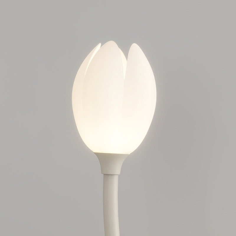 Modern Art Deco PE Tulip Shade Iron 2-Light Standing Floor Lamp For Living Room