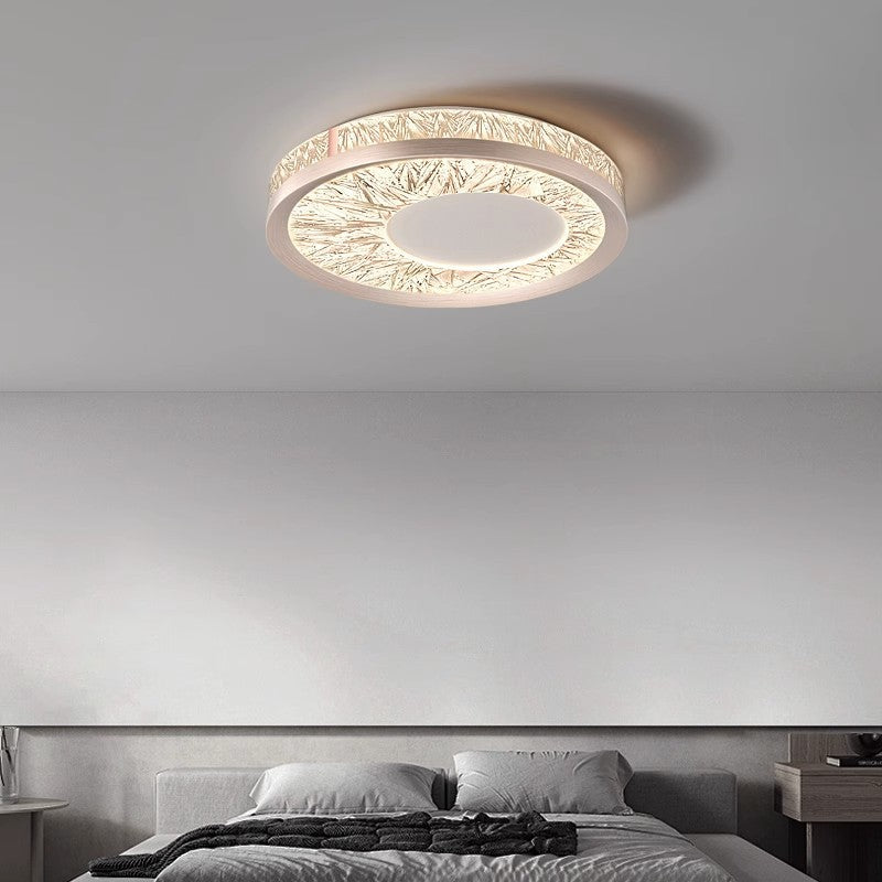 Modern Luxury Aluminum Acrylic Geometry Circle LED Flush Mount Ceiling Light For Living Room