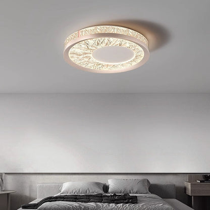 Modern Luxury Aluminum Acrylic Geometry Circle LED Flush Mount Ceiling Light For Living Room