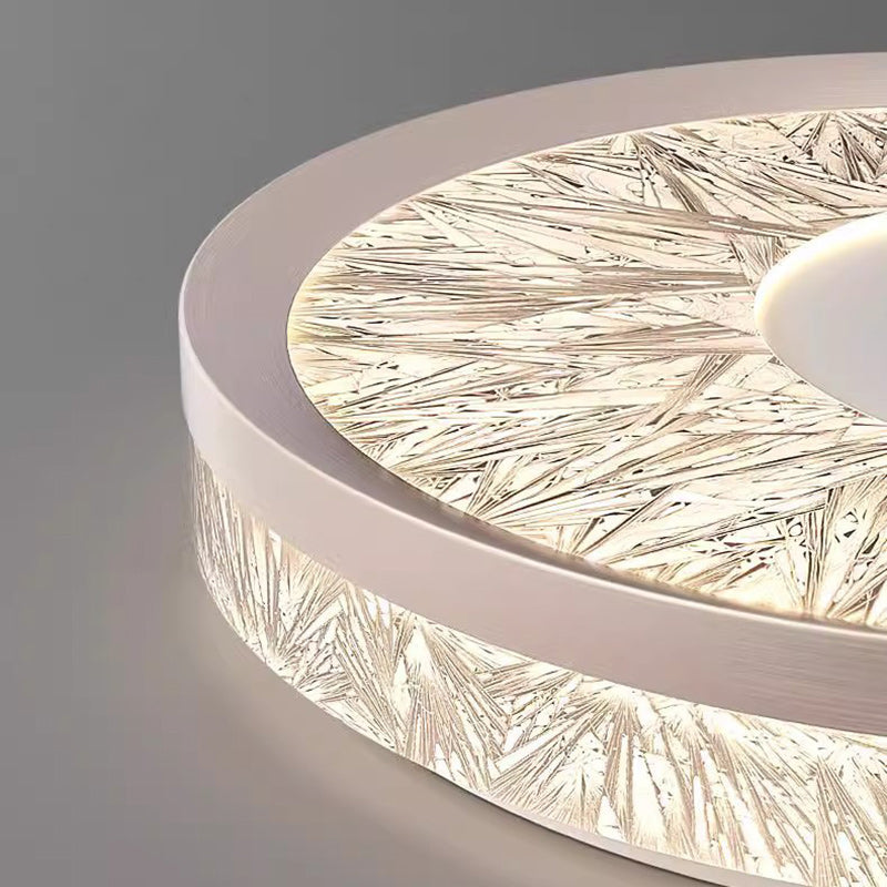 Modern Luxury Aluminum Acrylic Geometry Circle LED Flush Mount Ceiling Light For Living Room