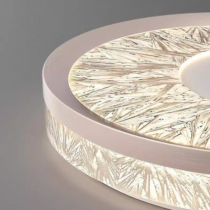 Modern Luxury Aluminum Acrylic Geometry Circle LED Flush Mount Ceiling Light For Living Room