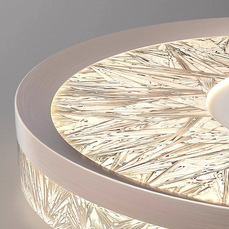 Modern Luxury Aluminum Acrylic Geometry Circle LED Flush Mount Ceiling Light For Living Room