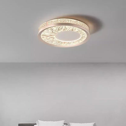 Modern Luxury Aluminum Acrylic Geometry Circle LED Flush Mount Ceiling Light For Living Room
