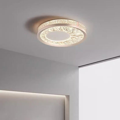 Modern Luxury Aluminum Acrylic Geometry Circle LED Flush Mount Ceiling Light For Living Room
