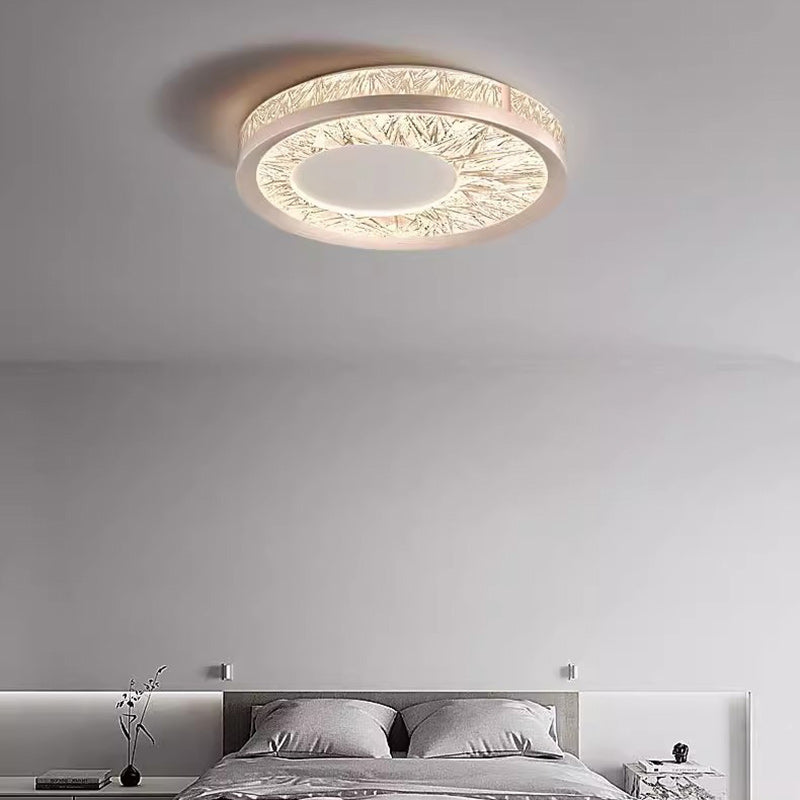 Modern Luxury Aluminum Acrylic Geometry Circle LED Flush Mount Ceiling Light For Living Room